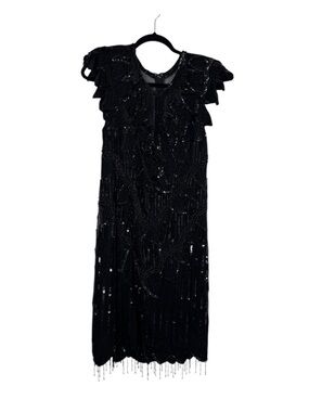 Scala Dress Vintage Beaded Sequin Flapper Silk Cocktail